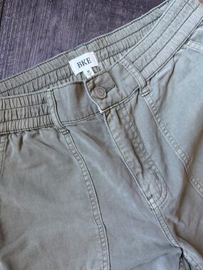 BKE Olive Green Elastic-Waist Casual Pants